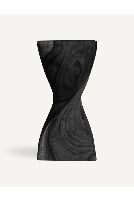 Black Wooden Twisted Side Table | Vical Home Yendi | Oroa.com