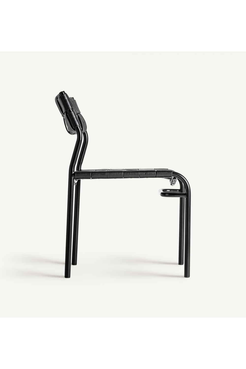 Woven Black Leather Dining Chair (2) | Vical Home Franey | Oroa.com