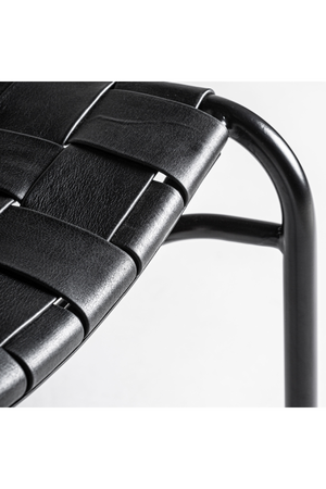 Woven Black Leather Dining Chair (2) | Vical Home Franey | Oroa.com