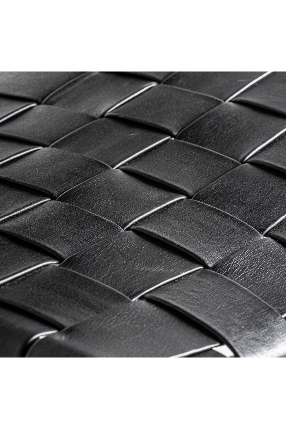 Woven Black Leather Dining Chair (2) | Vical Home Franey | Oroa.com