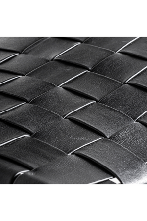 Woven Black Leather Dining Chair (2) | Vical Home Franey | Oroa.com