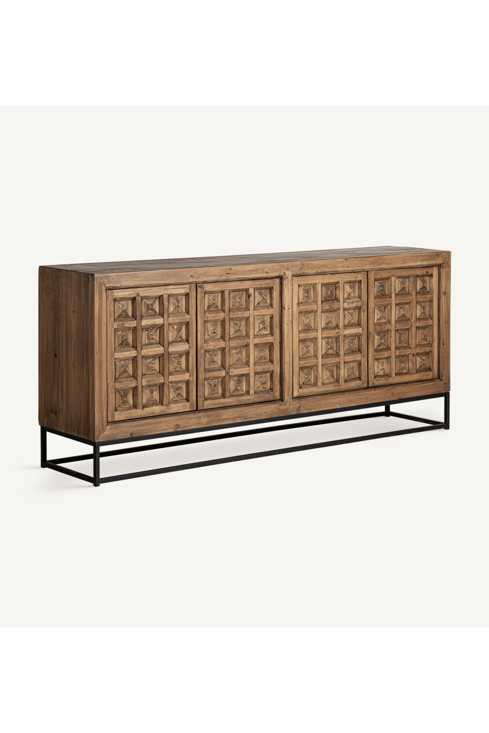 Carved Pine 4-Door Sideboard | Vical Home Freiberg | Oroa.com