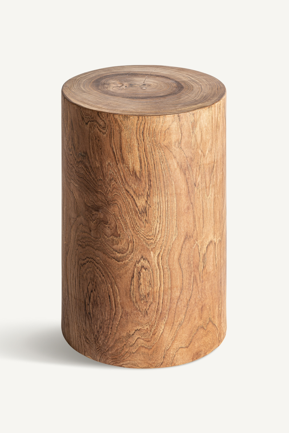 Suar Wood Cylindrical Side Table | Vical Home Terlano | Oroa.com