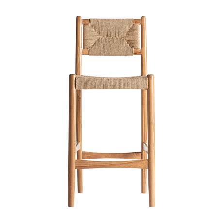   Modern European furniture - Teak Framed Hemp Bar Stool - www.oroa.com | Oroa.com