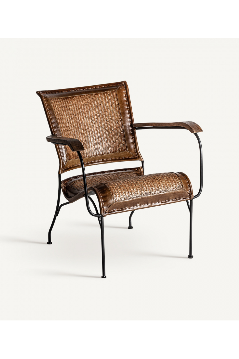 Leather and Rattan Armchair | Vical Home Krokom | Oroa.com