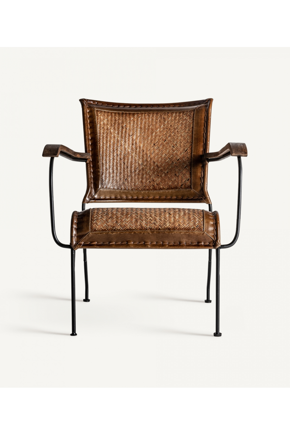 Leather and Rattan Armchair | Vical Home Krokom | Oroa.com