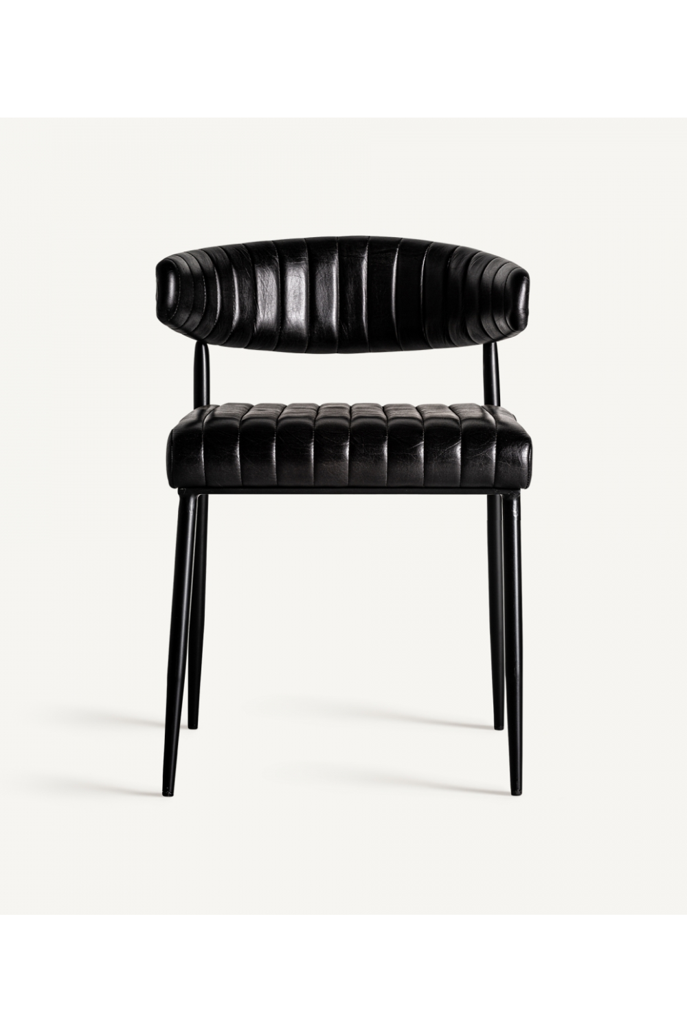 Black Leather Accent Chair | Vical Home Jarpen | Oroa.com