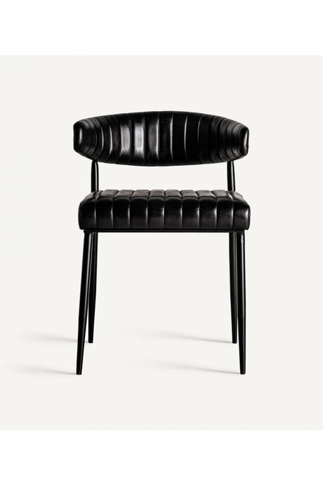 Black Leather Dining Chair (2) | Vical Home Jarpen | Oroa.com
