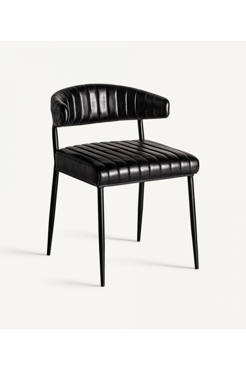 Black Leather Accent Chair | Vical Home Jarpen | Oroa.com