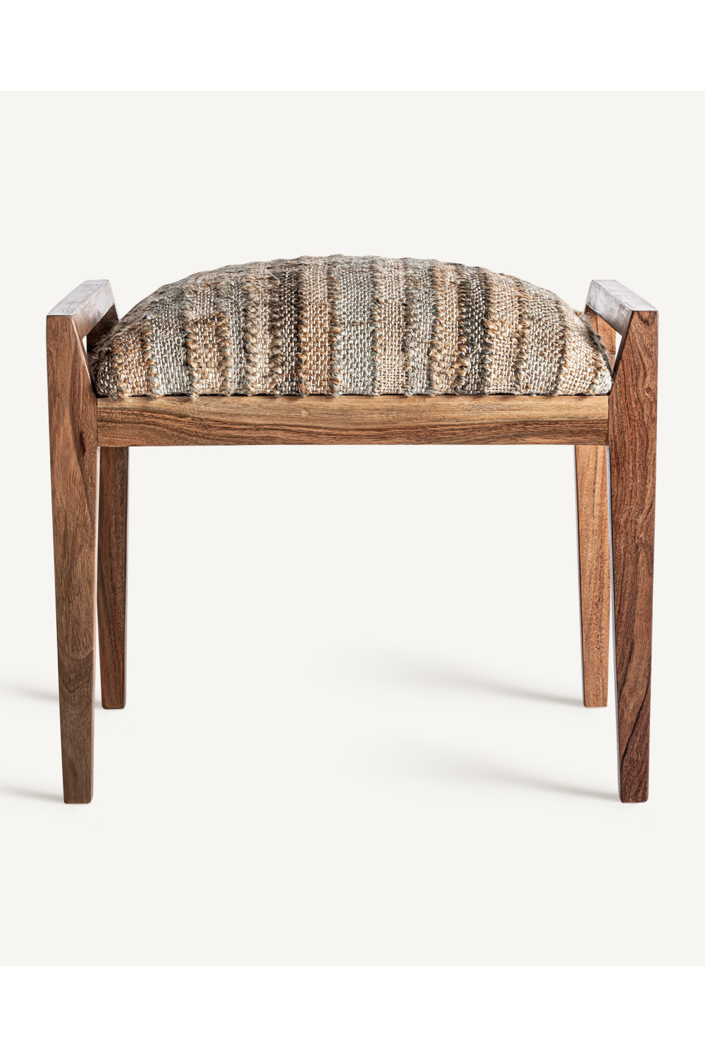 Mango Wood Padded Ottoman | Vical Home Clarke | Oroa.com