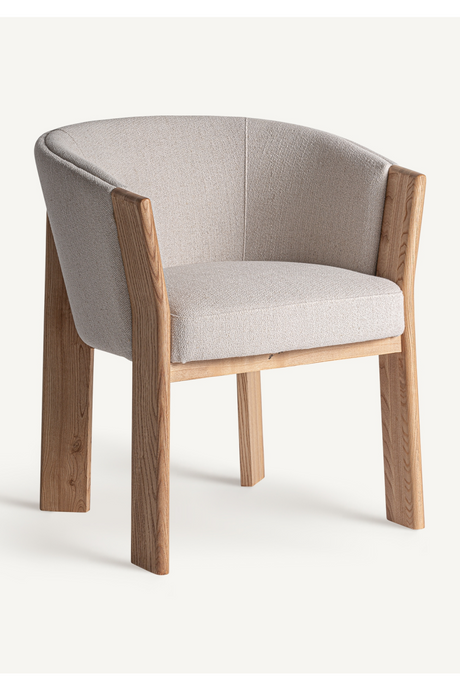 Beige Oak Curve Dining Chair | Vical Home Nara | Oroa.com