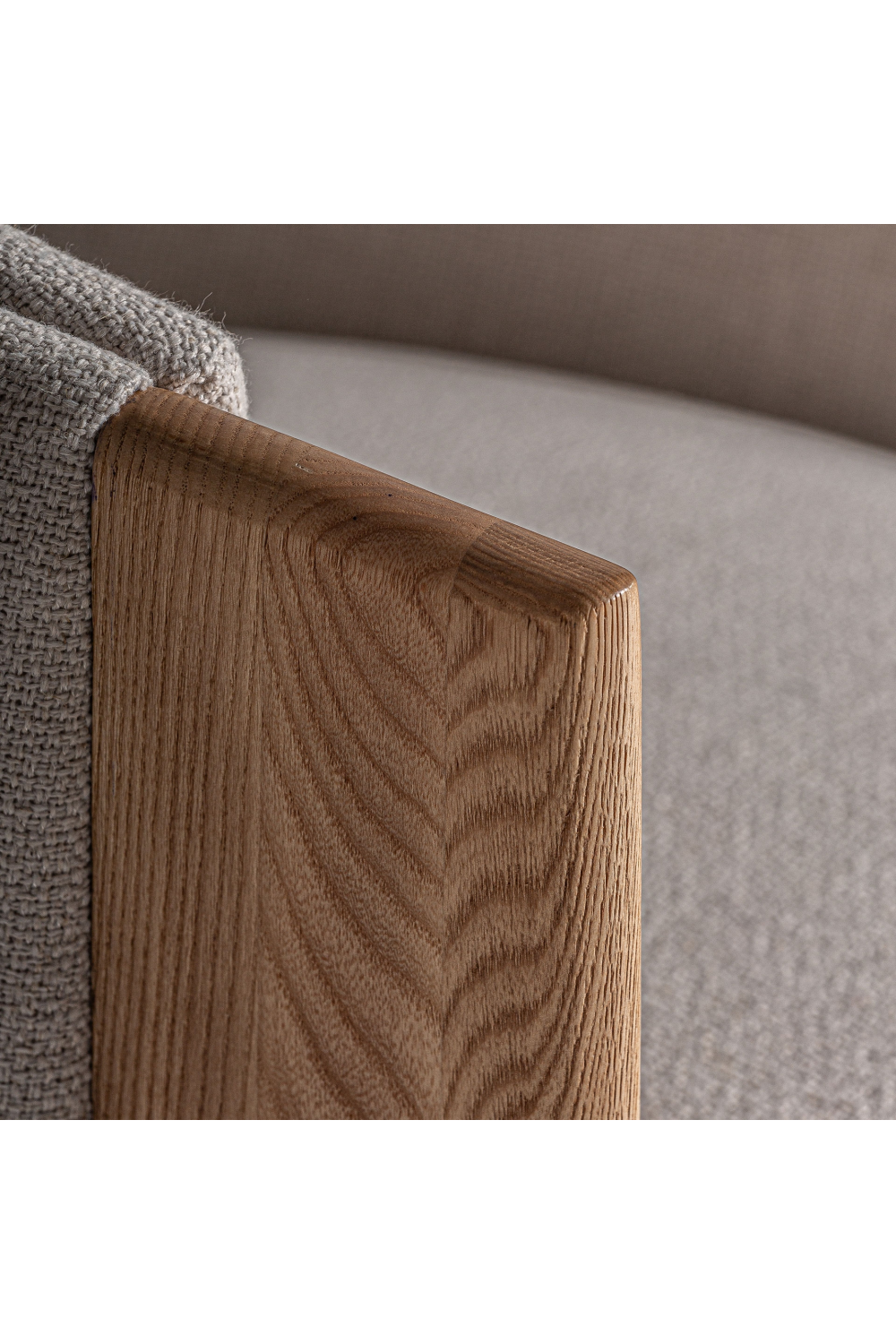 Beige Oak Curve Accent Chair | Vical Home Nara | Oroa.com