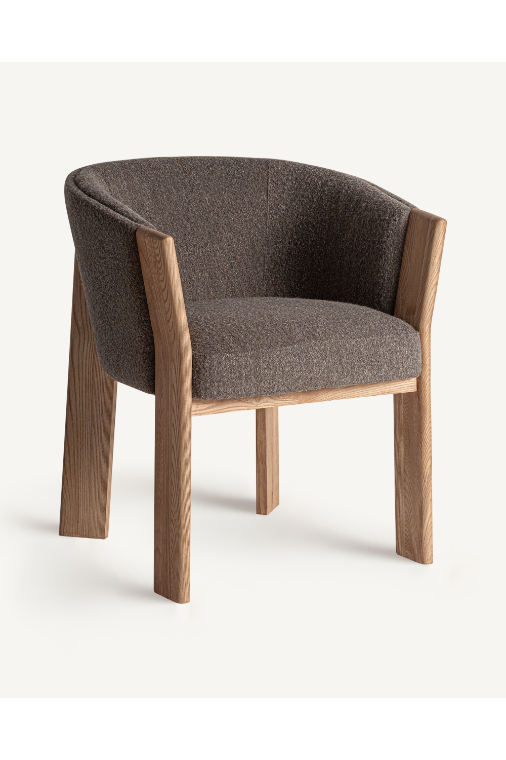 Taupe Padded Curve Accent Chair | Vical Home Nara | Oroa.com