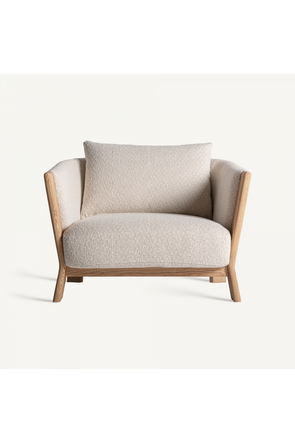 Natural Oak Frame Padded Armchair | Vical Home Nara | Oroa.com