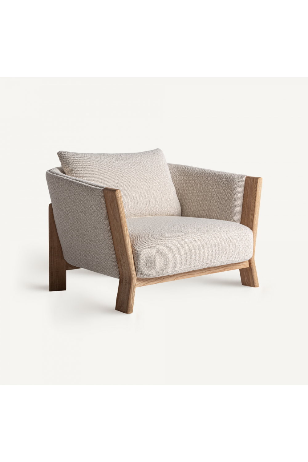 Natural Oak Frame Padded Armchair | Vical Home Nara | Oroa.com