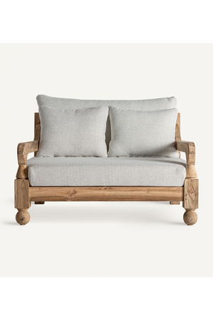 Wooden Framed Padded Outdoor Lounge Chair | Vical Home Jodphur | Oroa.com