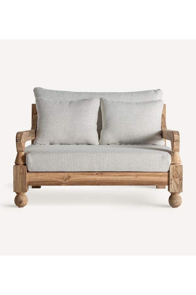 Wooden Framed Padded Outdoor Lounge Chair | Vical Home Jodphur | Oroa.com
