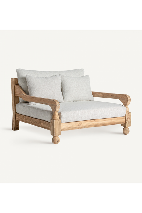 Wooden Framed Padded Outdoor Lounge Chair | Vical Home Jodphur | Oroa.com