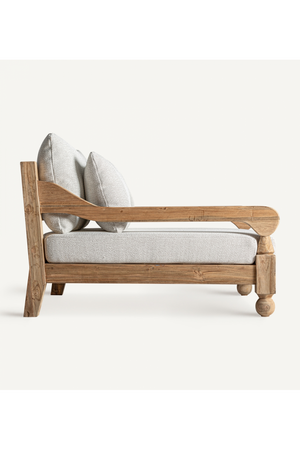 Wooden Framed Padded Outdoor Lounge Chair | Vical Home Jodphur | Oroa.com