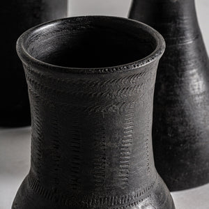 Black Terracotta Vase Set (3) | Vical Home Glaek