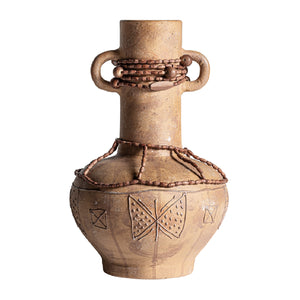 Brown Terracotta Long-Necked Vase | Vical Home Adib