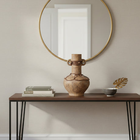 Brown Terracotta Long-Necked Vase | Vical Home Adib