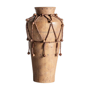 Beaded Brown Terracotta Vase | Vical Home Adib