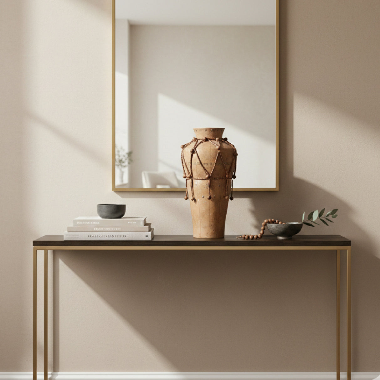 Beaded Brown Terracotta Vase | Vical Home Adib