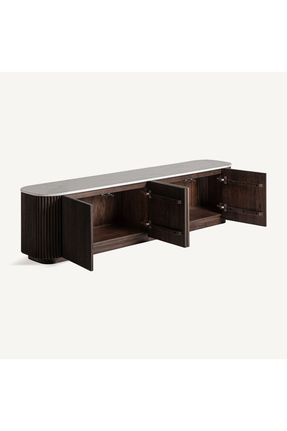 Ridged Mango Wood Media Unit | Vical Home Cenves | Oroa.com