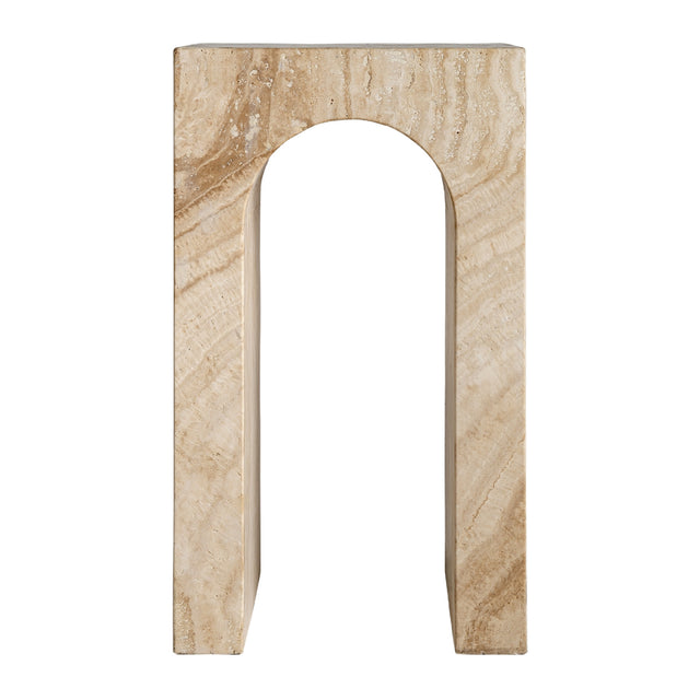 Modern European furniture - Travertine Arc Side Table - www.oroa.com