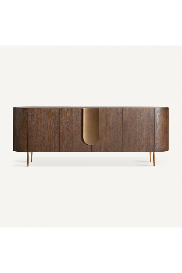 Brown Oak 4-Door Sideboard | Vical Home Treignac | Oroa.com