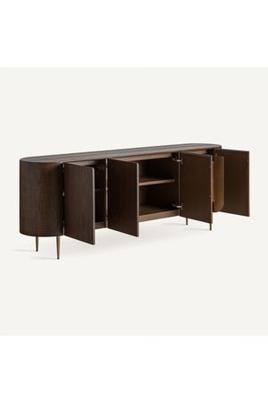   Brown Oak 4-Door Sideboard | Oroa.com