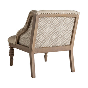 Beige Studded Lounge Chair | Vical Home Objat