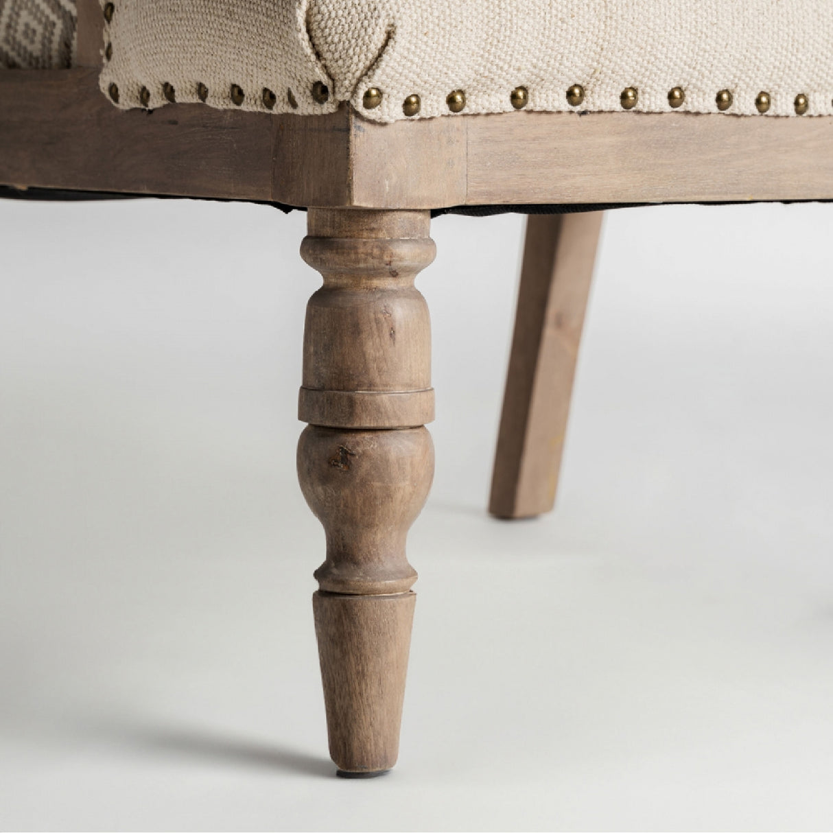 Beige Studded Lounge Chair | Vical Home Objat