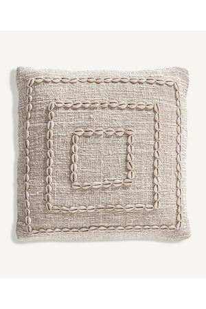 Seashell Studded Cotton Cushion | Vical Home Clancy | Oroa.com
