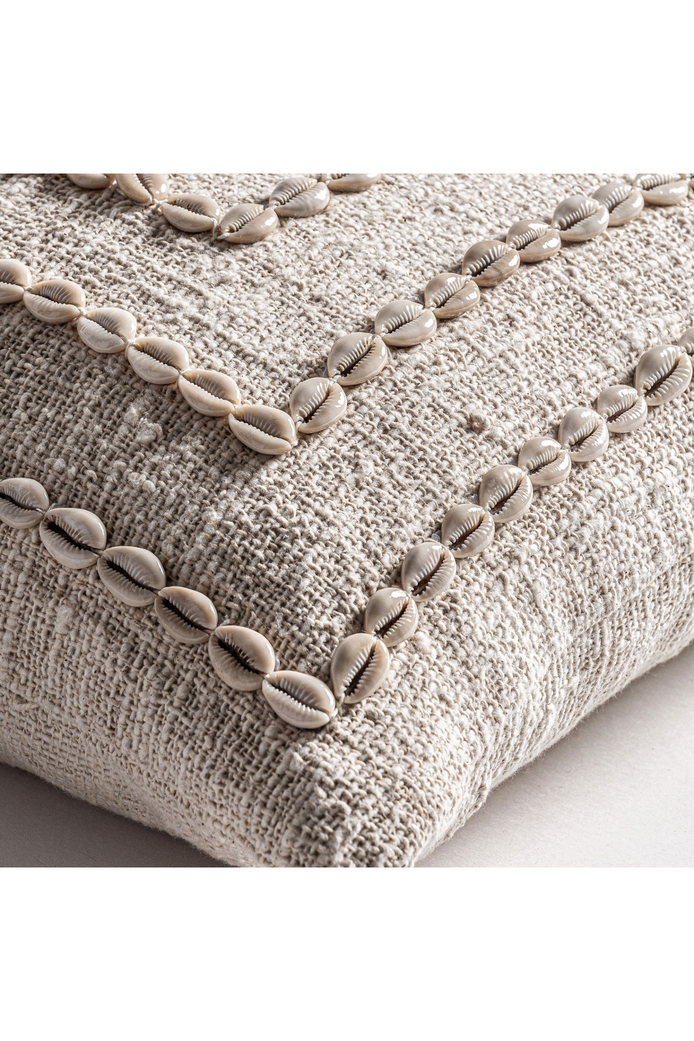 Seashell Studded Cotton Cushion | Vical Home Clancy | Oroa.com