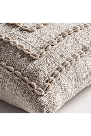 Seashell Studded Cotton Cushion | Vical Home Clancy | Oroa.com