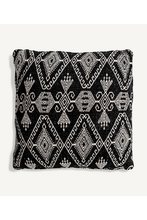 Black Cotton Printed Cushion | Vical Home Cleoa | Oroa.com