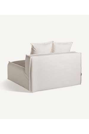 White Cotton Flanged Central Sofa | Vical Home Virolle | Oroa.com