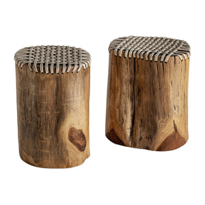   White Rope Wooden Side Table | Oroa.com