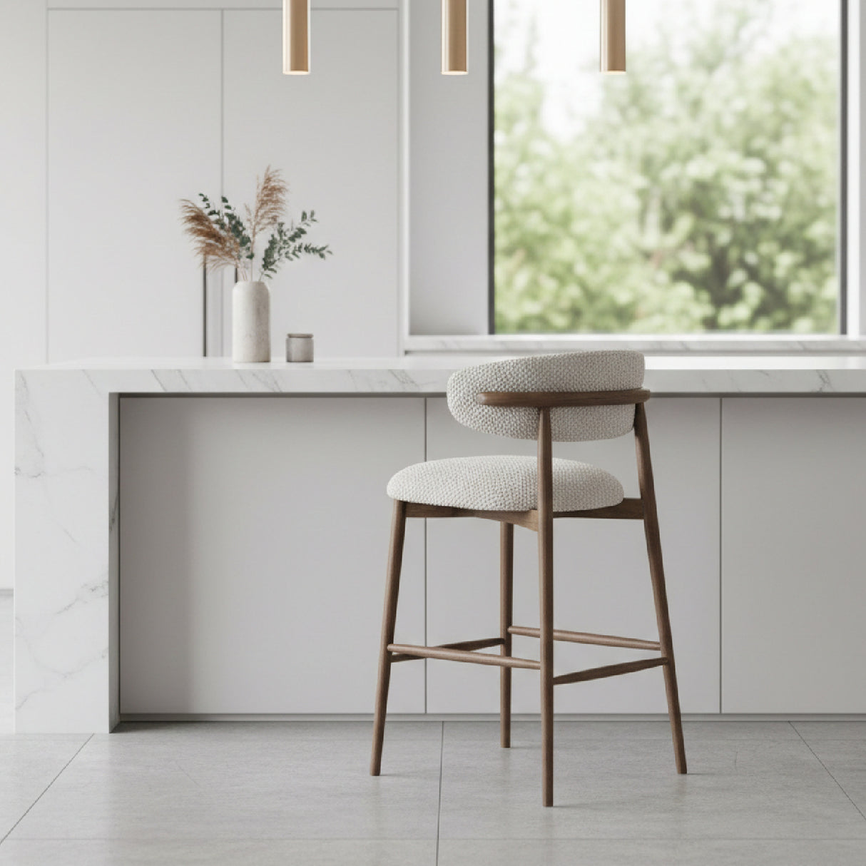 Brown Ash Wood Bar Stool | Vical Home Erlec