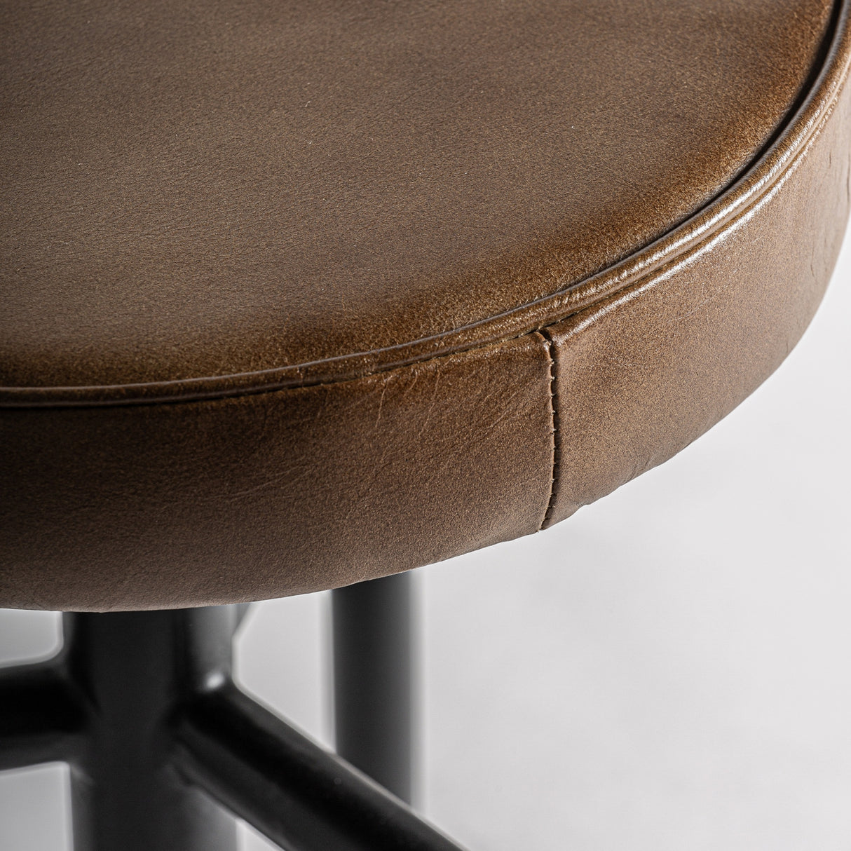   Brown Leather Seat Counter Stool | Oroa.com