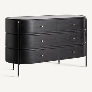   Black 6-Drawer Chest | Oroa.com