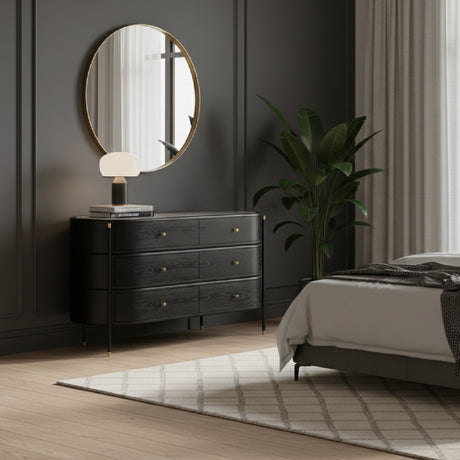   Black 6-Drawer Chest | Oroa.com