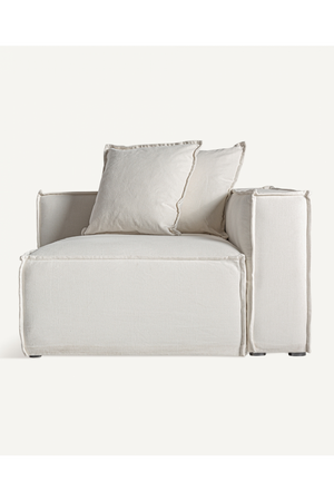 White Linen Right Corner Sofa | Vical Home Virolle | Oroa.com
