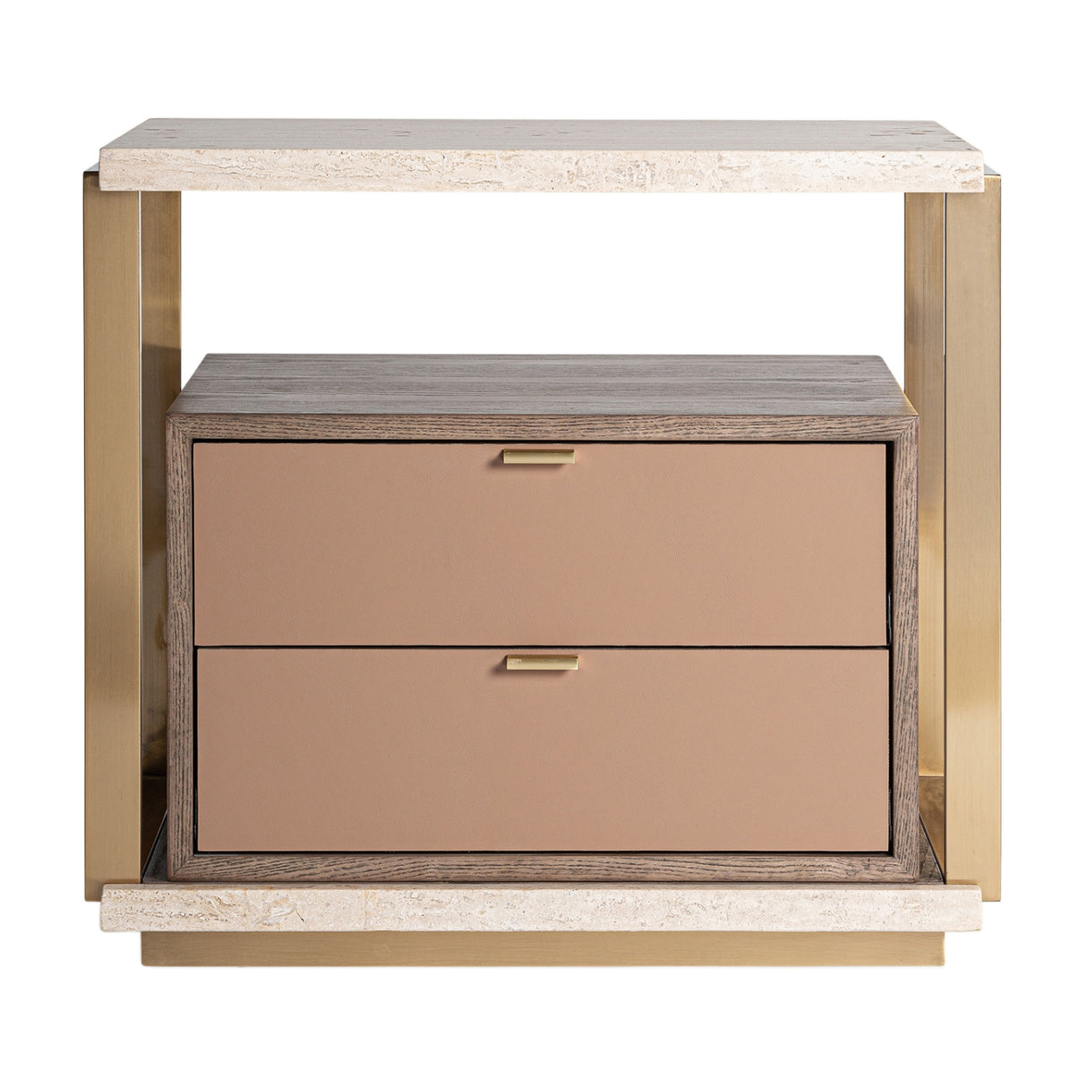   Gold 2-Drawer Bedside Table | Oroa.com