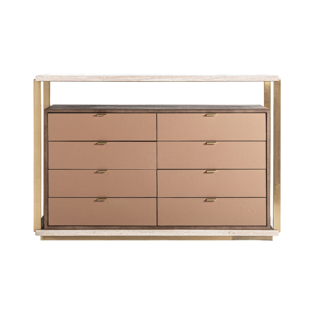 Modern European furniture - Gold 8-Drawer Chest - www.oroa.com