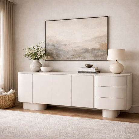   Modern European furniture - White 3-Drawer Sideboard - www.oroa.com | Oroa.com