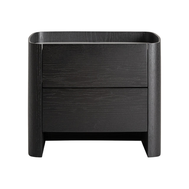 Modern European furniture - Black Oak 2-Drawer Bedside Table - www.oroa.com