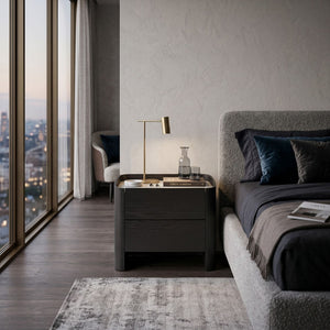   Modern European furniture - Black Oak 2-Drawer Bedside Table - www.oroa.com | Oroa.com